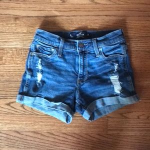 Hollister Women’s Ripped and Cuffed Jean Shorts